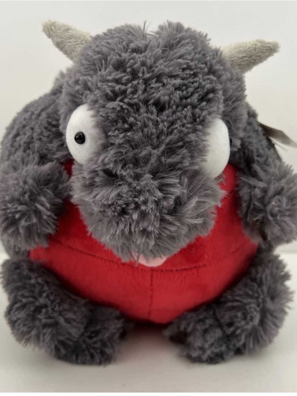 2016 Bad Dragon Duke The Dragon 8" Plush Gray Red Round RARE Stuffed Animal NWT - Picture 3 of 16